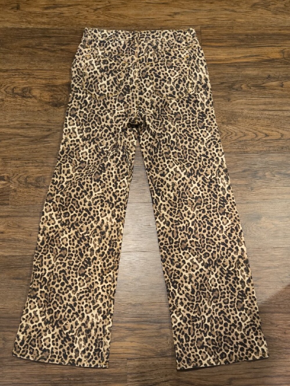 LOFT Leopard Print Wide-Leg Jeans - Tan and Brown - Picture 6 of 6